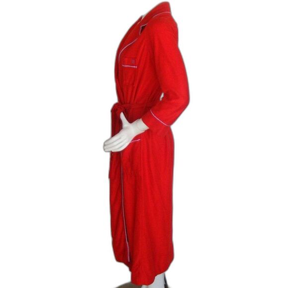 PIERRE CARDIN Velour Robe, M/L, Red, Logo Pocket, Long sleeves, VINTAGE - Picture 7 of 12